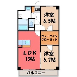 宇都宮駅 バス16分  文星女子高入口下車：停歩2分 6階の物件間取画像